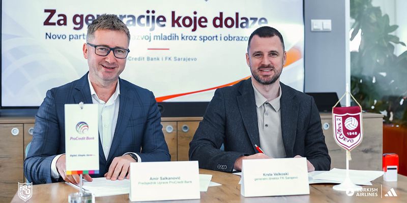 Novo partnerstvo ProCredit Bank i FK Sarajevo usmjereno na edukaciju i napredak mladih talenata