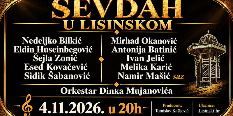 Muzički spektakl u Zagrebu: Šejla Zonić, Nedeljko Bilkić i Eldin Huseinbegović na 21. Sevdahu u Lisinskom