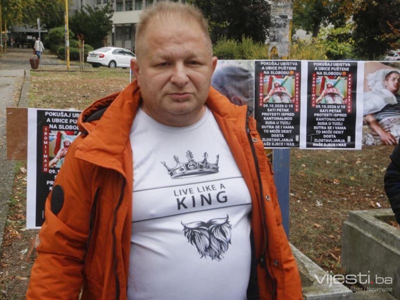 Građani u Tuzli protestovali zbog puštanja na slobodu osumnjičenog za napad na oca i sina
