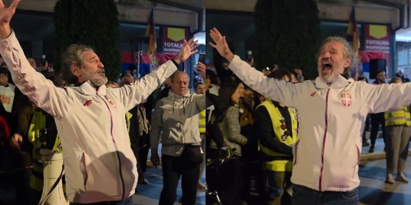 Glumac Dragan Gagi Jovanović u Vranju pjesmom i zagrljajima podržao okupljene studente
