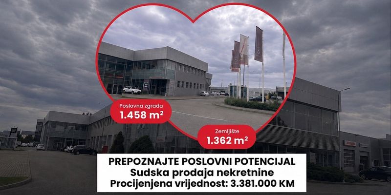 Sudska prodaja velikog poslovnog kompleksa u Prijedoru procijenjenog na 3,38 miliona KM