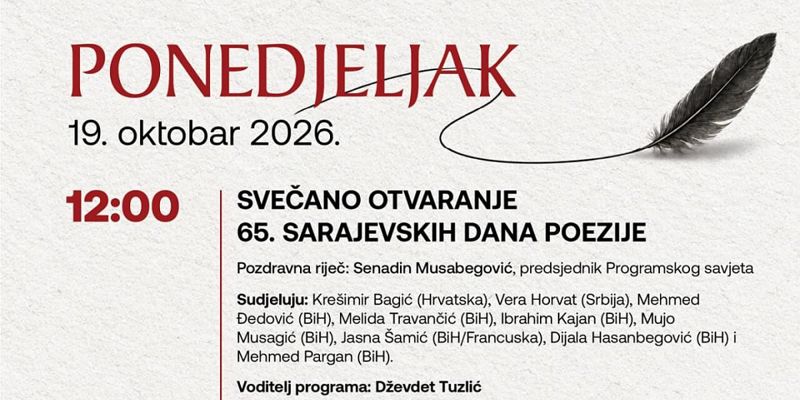 Počinju Sarajevski dani poezije: Autori iz regije i BiH na otvaranju festivala
