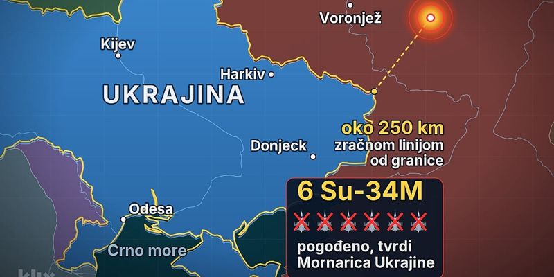 Napad ukrajinske mornarice raketama Neptun: Prijavljeno oštećenje šest ruskih aviona Su-34M