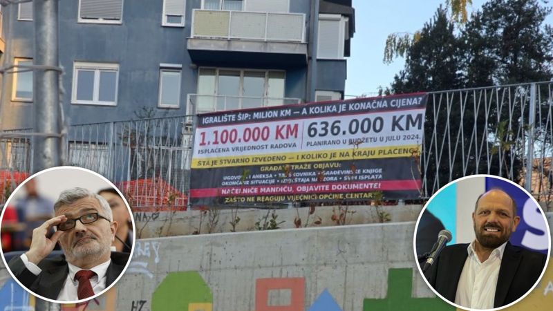 Mulić postavio transparent na Šipu: Traži se dokumentacija o igralištu od Općine Centar