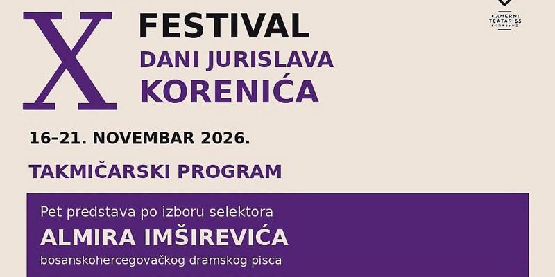 Kamerni teatar 55 domaćin Festivala Dani Jurislava Korenića od 16. do 21. novembra uz pet regionalnih ostvarenja