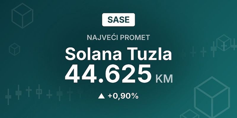 Trgovanje na SASE dostiglo 87.343 KM: Dionicama tuzlanske Solane ostvaren najveći promet