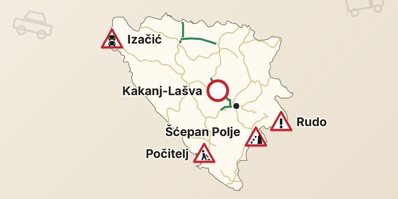 Od sutra obavezno posjedovanje zimske opreme: Gužve na ulazu u BiH preko Izačića i brojni radovi na putevima