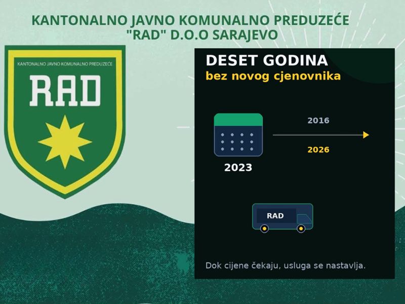 KJKP Rad godinama bez novog cjenovnika: Političke blokade ugrožavaju opstanak preduzeća