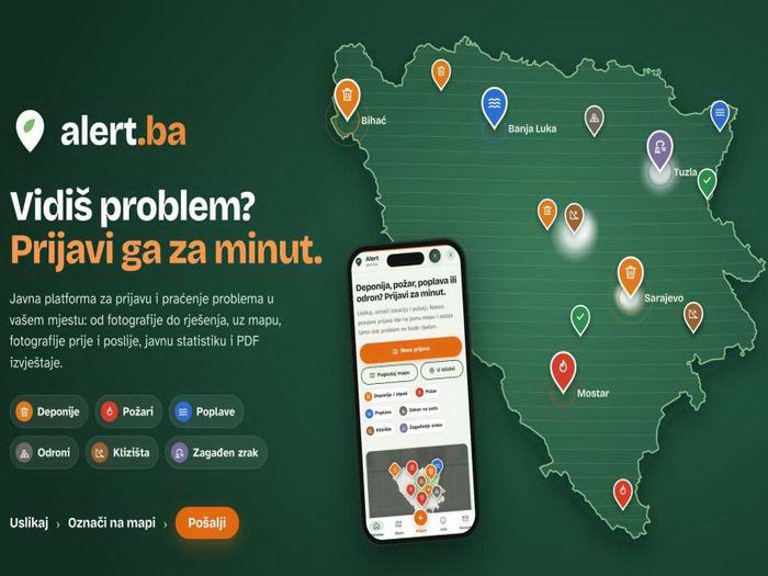 Pokrenuta platforma Alert.ba: Jednostavna prijava ekoloških i komunalnih problema širom BiH