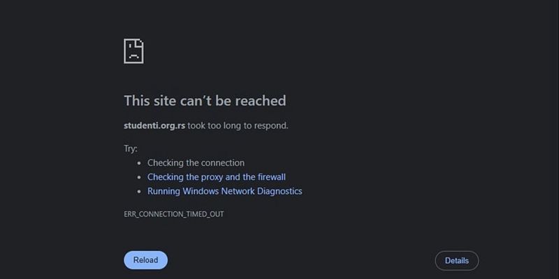 Pala internetska stranica studenata u blokadi namijenjena praćenju izbornih rezultata u Srbiji