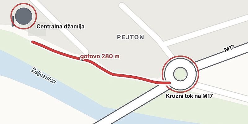 Novo saobraćajno rješenje za ilidžansko naselje Pejton: Planirana veza magistrale M-17 i Centralne džamije