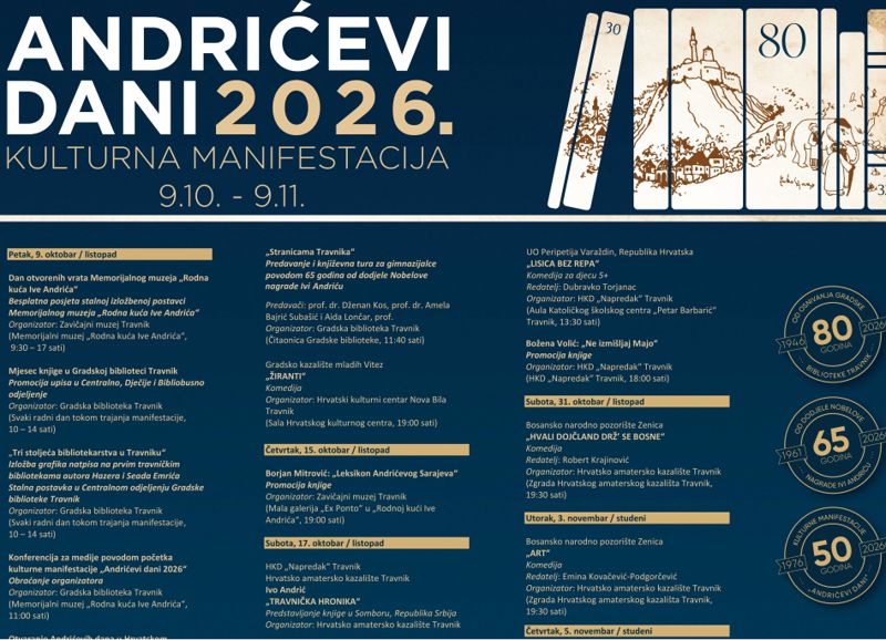 U Travniku počeli „Andrićevi dani“ u znaku tri velika jubileja