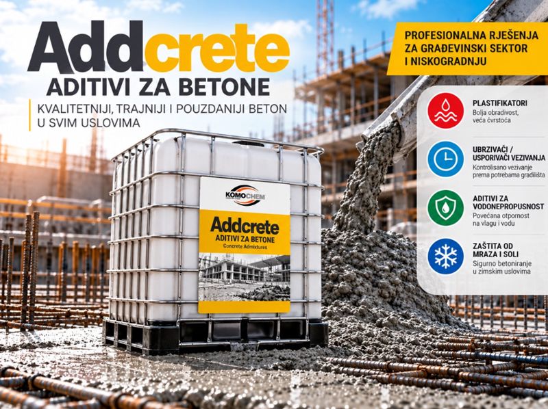 Uloga specijalizovanih aditiva u savremenom građevinarstvu: Addcrete rješenja za postizanje visokih performansi betona