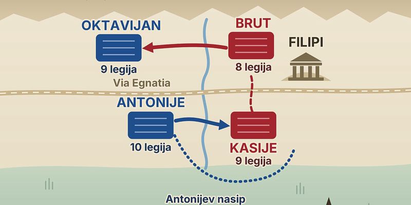 Kraj Rimske republike kod Filipa: Poraz Bruta i trijumf Antonija i Oktavijana prije 2.067 godina